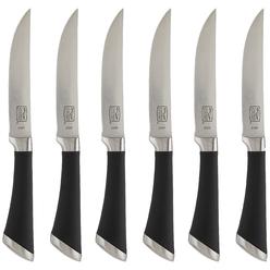 chicago cutlery Fusion 6 Piece Forged Premium Steak Knife Set, cushion-grip Handles with Stainless Steel Blades, Resists Stains,