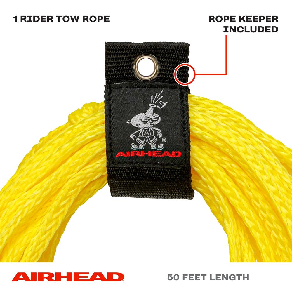 Airhead Trick Handle Wakeboard Rope, 4 Sections, 75-Feet, Yellow