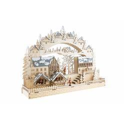 clever creations Wooden christmas Advent calendar, countdown to christmas, LED Holiday Decoration, Battery, Snowy Village