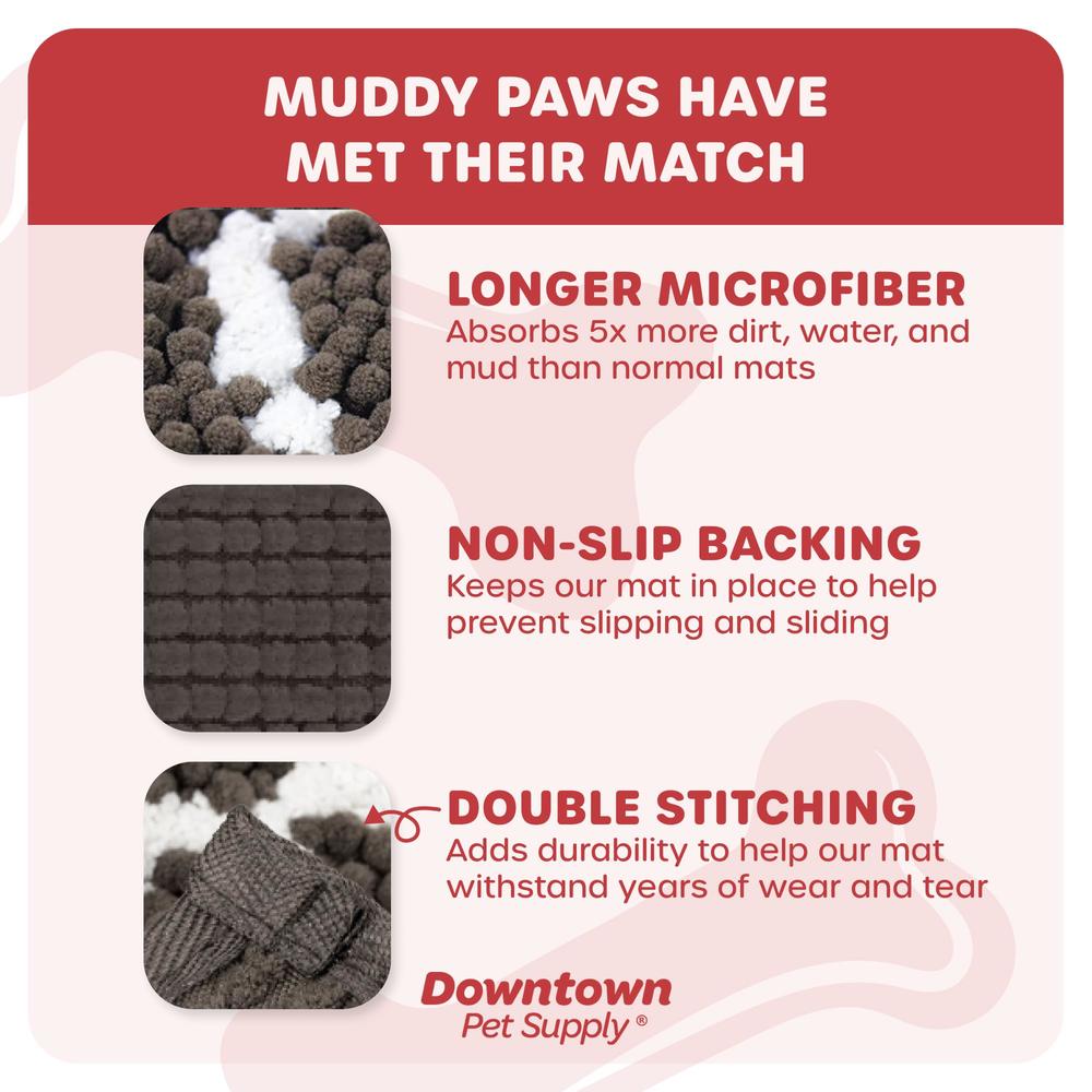 My Doggy Place Dog Mat for Muddy Paws, Washable Dog Dog Mat, Ash