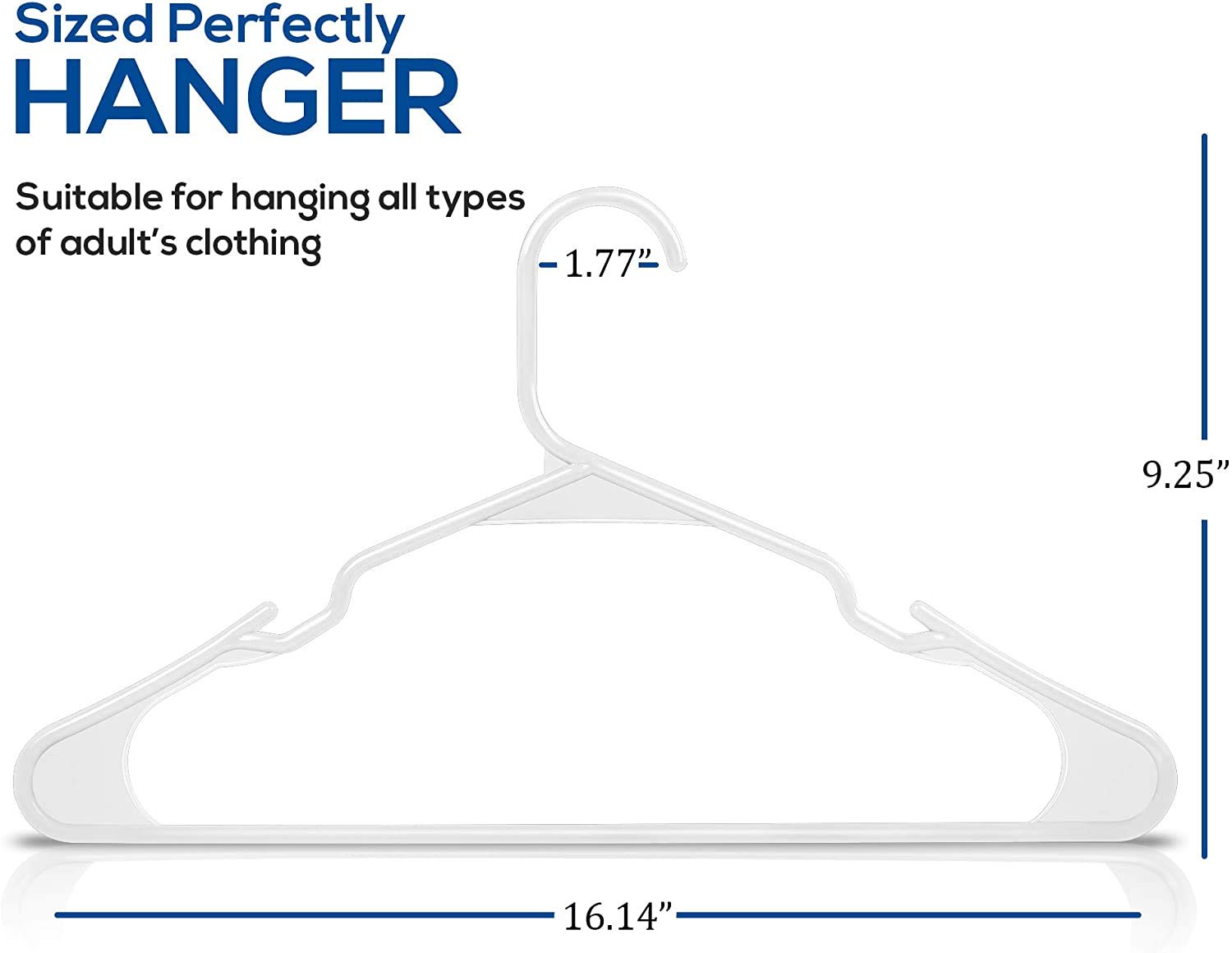 Utopia Home clothes Hangers 50 Pack - Plastic Hangers Space Saving -  Durable coat Hanger with Shoulder grooves (