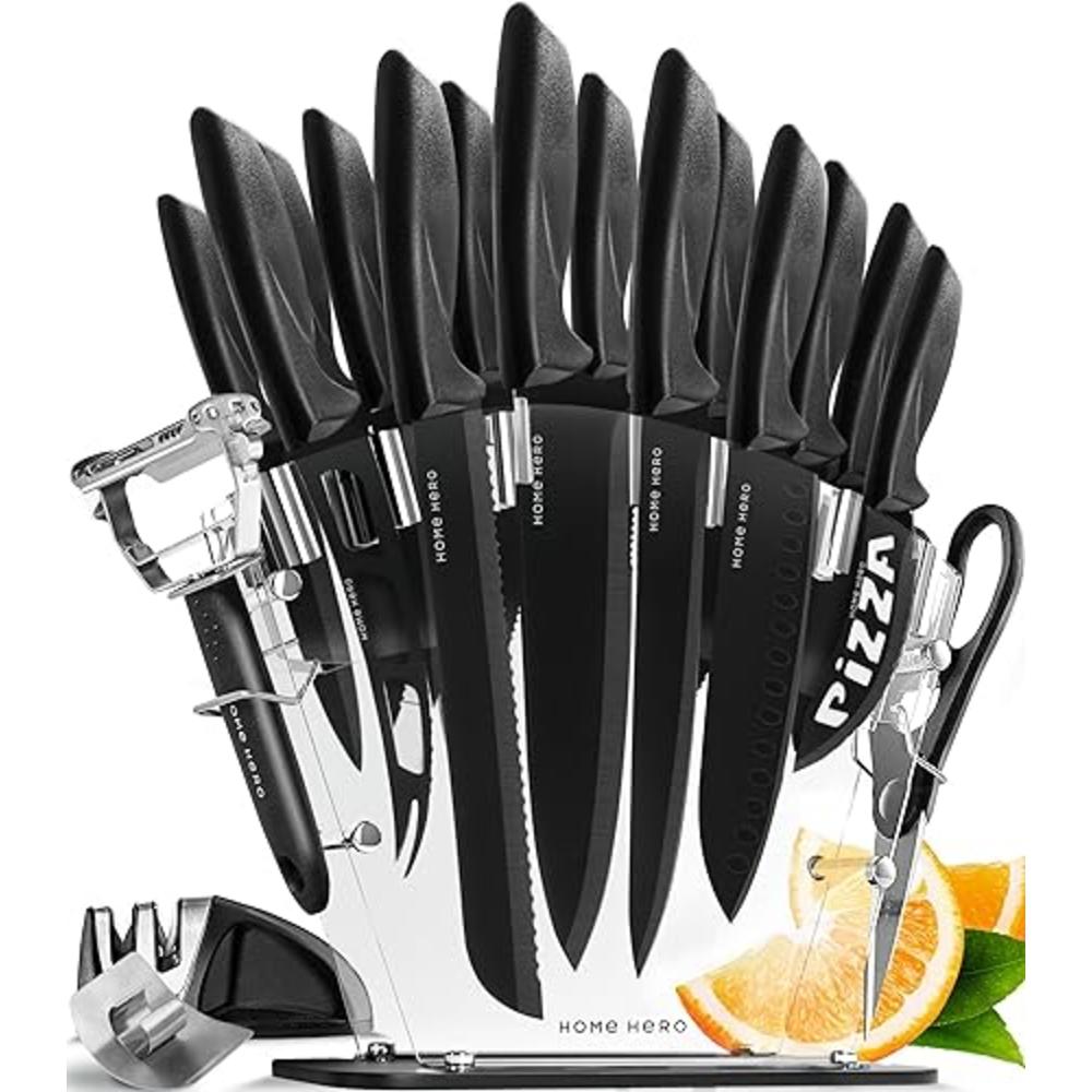Home Hero Kitchen Knife Set, chef Knife & Kitchen Sashimi Knives - Ultra-Sharp High carbon Stainless Steel Knives with Ergonomic