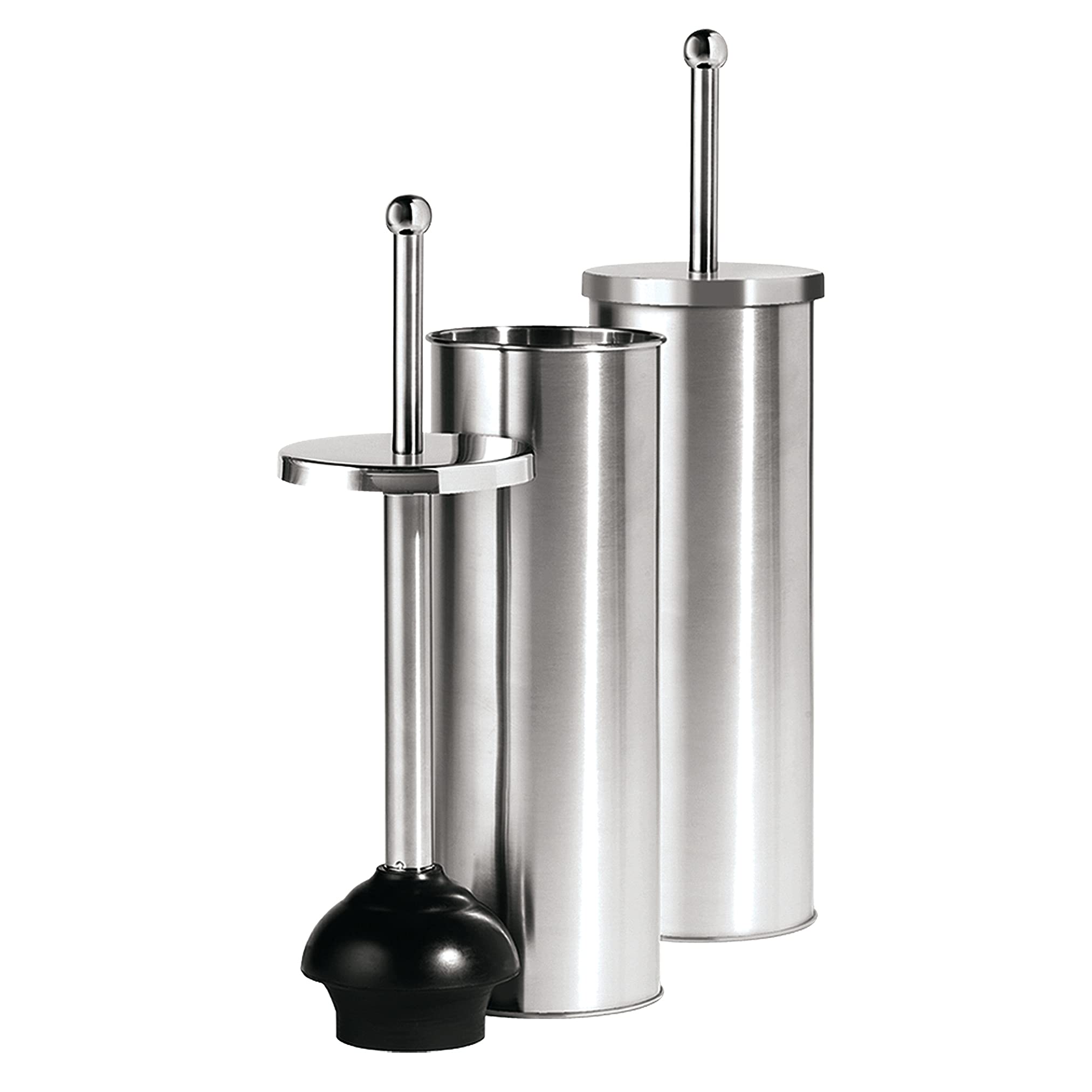 Oggi Toilet Bowl Plunger & Holder - Stainless Steel