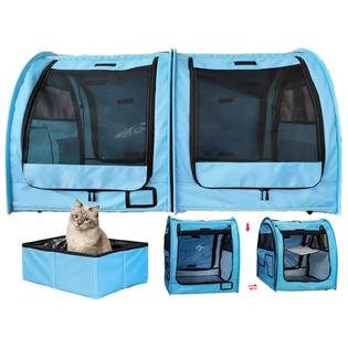 Totoro ball Double cat carrier for 2 cats Portable Soft-Sided cat Travel  carrier with Litter