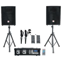 Rockville Package PA System MixerAmp+10 Speakers+Stands+Mics+Bluetooth, (RPg2X10)