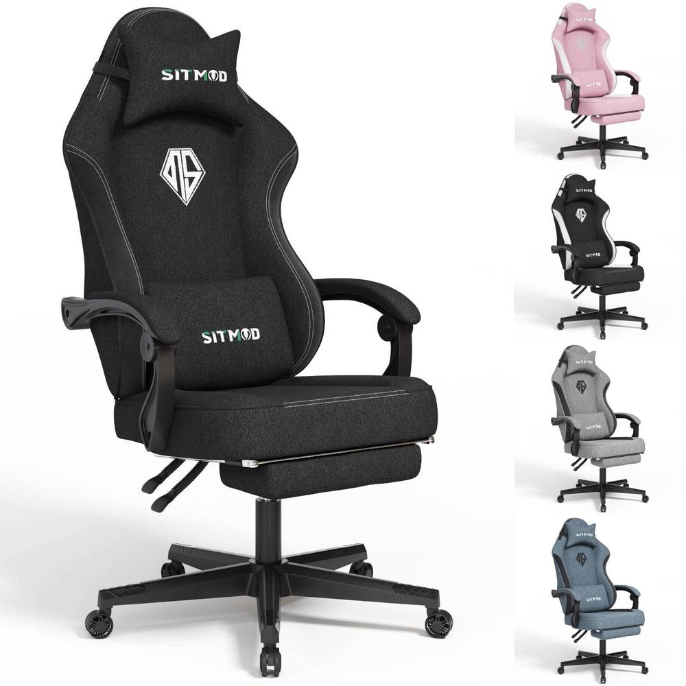 SITMOD gaming chair with Footrest-Pc computer Ergonomic Video game chair-Backrest and Seat Height Adjustable Swivel Task chair f