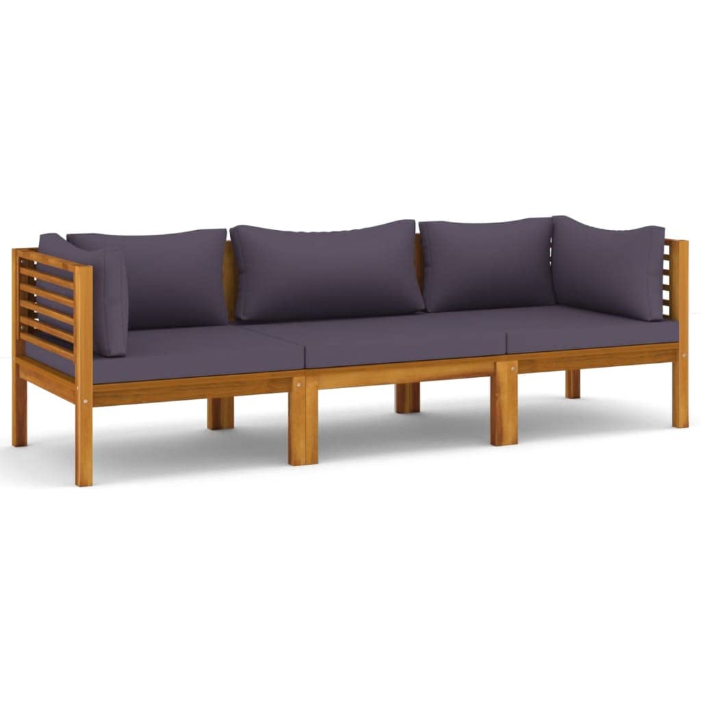 vidaXL Patio Lounge Set, 3-Seater, Patio Furniture Set for Outdoor garden, Sectional Sofa with cushions, corner Sofa, Retro Styl