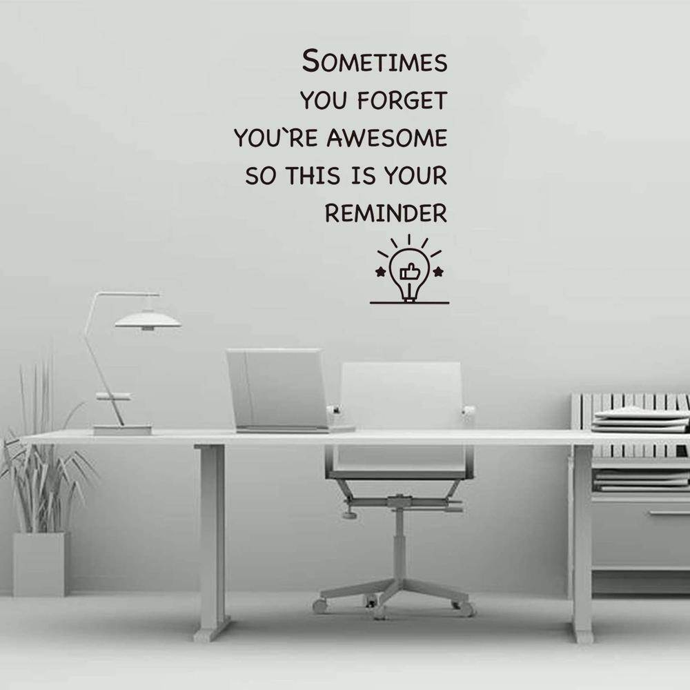 Finduat Inspirational Wall Decals Stickers - Sometime You Forget You’re Awesome, So This is Your Reminder. Vinyl Motivational Qu