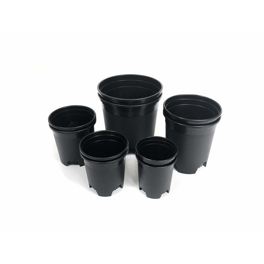 Cotta Planters 10 Pack Plastic Black Plant Pots Nursery Gardening Planters 4 in to 7.5 Inch Small Medium Plants 0.25 0.35 0.5 1 1.5 Gallon for 