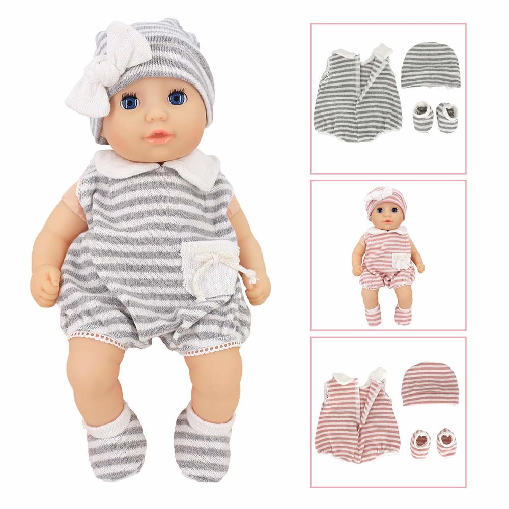 DC-BEAUTIFUL 6 Set Clothes Gift for Infant, Girl Baby, 14 Inch -18 Inch Includes Doll Outfits Dress Hat Socks, Total 14 Pcs Ones