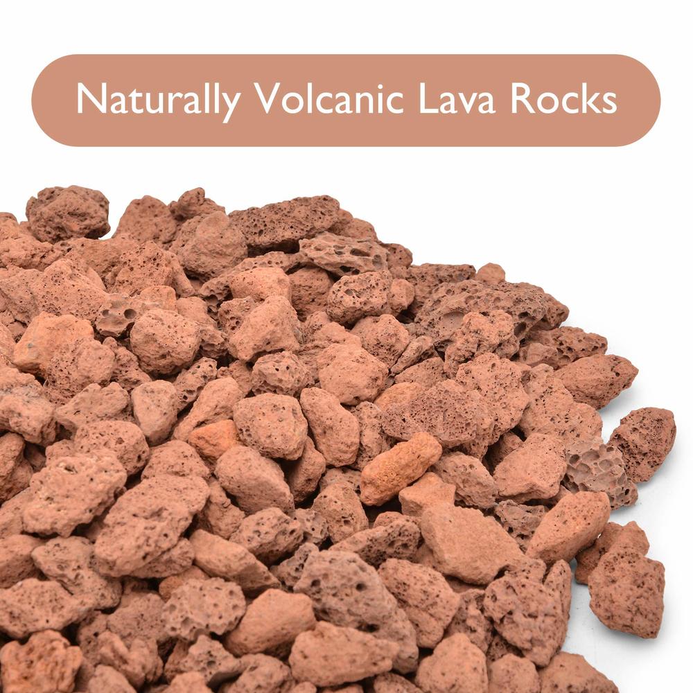 Skyflame 5LB Red Natural Lava Rock Granules for Gas Fire Pit | Fireplace | Gas Log Set | BBQ Grills | Garden Landscaping Decorat