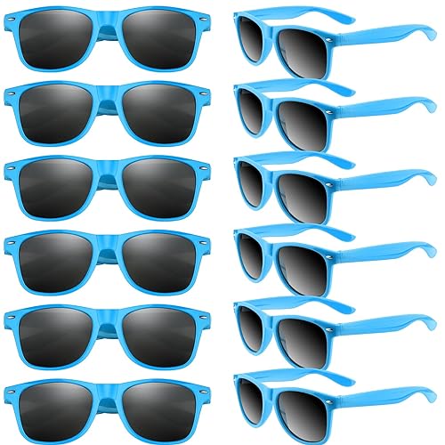 TUPARKA 12 Pack Sunglasses Party Favors Bulk Party Sunglasses Goody Bag Fillers for Birthday Party Beach Pool Party, Blue