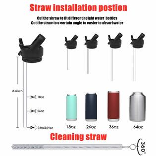 AIPENQ Straw Cap for YETI Rambler Bottle and RTIC Bottle, Straw Lid with 2  Straws and