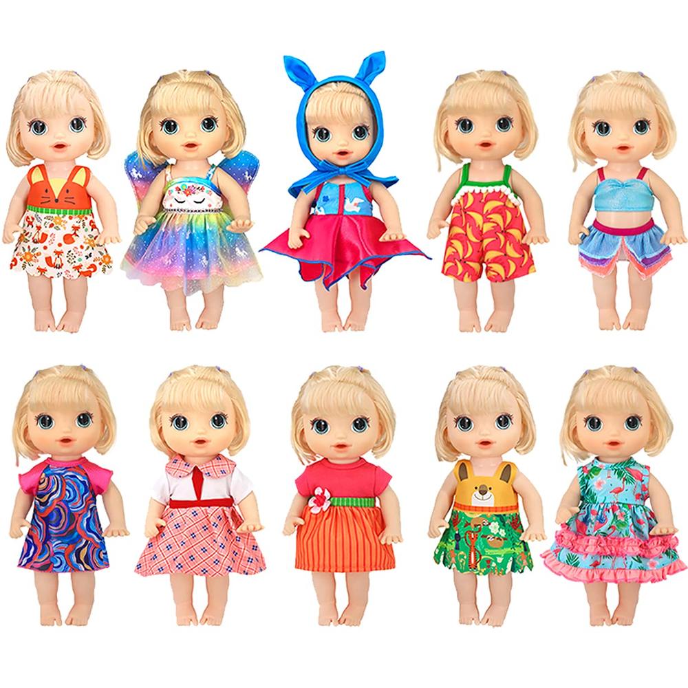ebuddy 10 Sets Baby Doll Clothes Outfit Dress for 10 Inch Baby Dolls 12 Inch Baby Dolls 14 to 14.5 Inch Dolls(Fashion Sets)