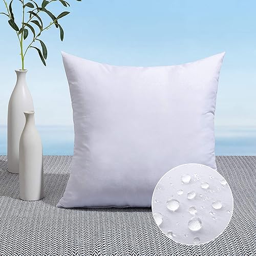 MIULEE 14x14 Pillow Insert Throw Pillow Insert, Outdoor Pillows Water-Resistant Premium Outdoor Pillow Stuffer Sham Square for B