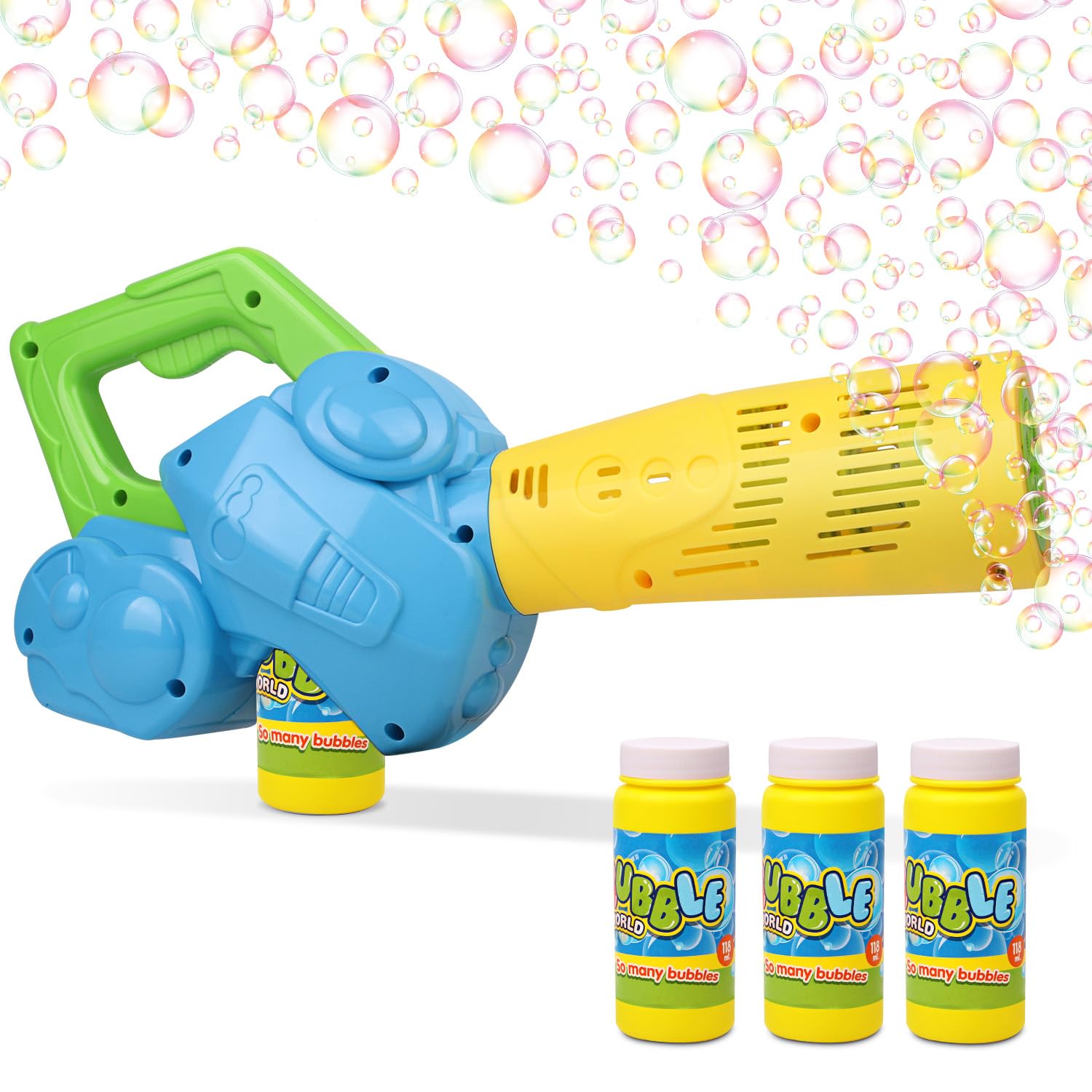Duckura Bubble Leaf Blower for Toddlers, Kids Bubble Blower Machine with 3 Bubble Solution, Summer Outdoor Toys, Halloween Party