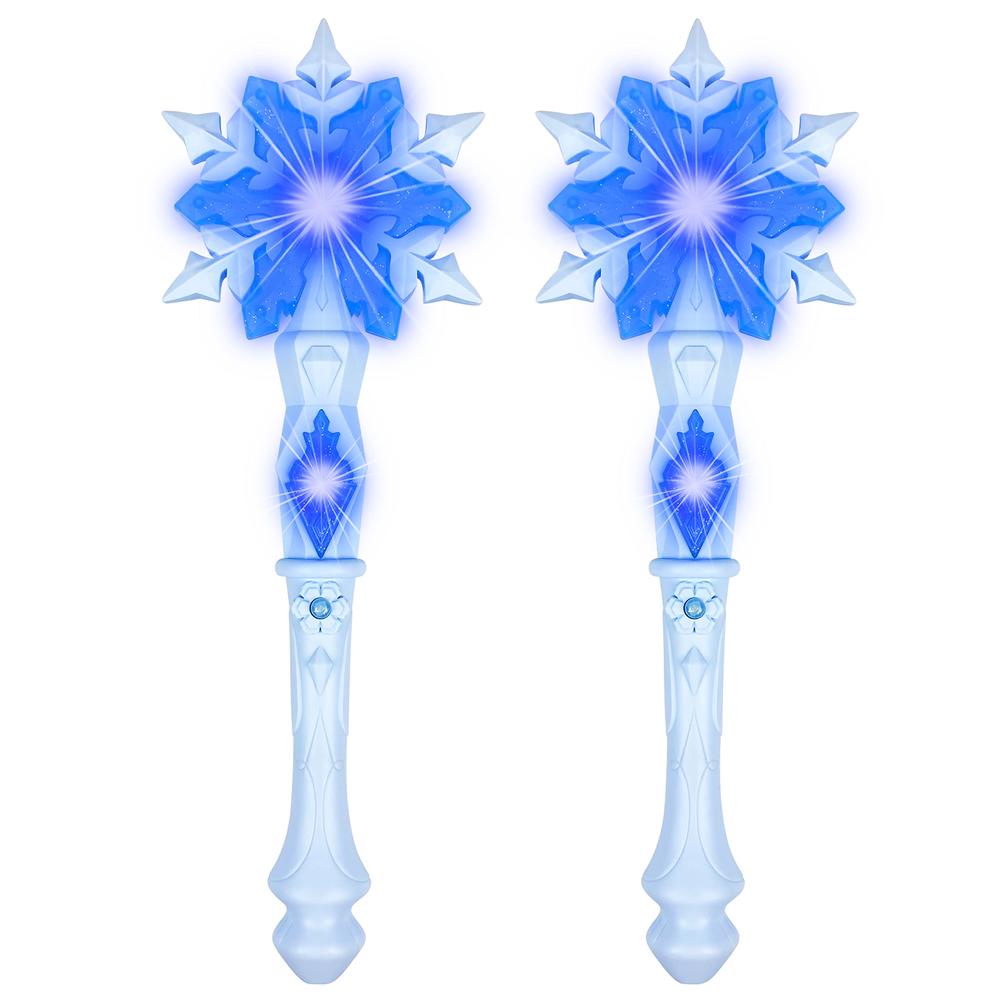 KingGlee Light Up Frozen Snowflake Wands with Sound(Motion Sensitive) Magic Toy for Kids Girls Princess Party Favors Costume Cosplay Acce