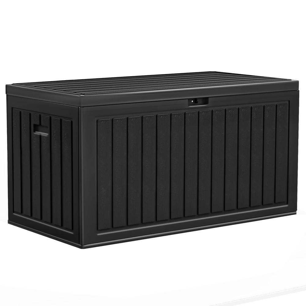YITAHOME 90 Gallon Large Deck Box, Double-Wall Resin Outdoor Storage Boxes, Deck Storage for Patio Furniture, Cushions, Pool Flo