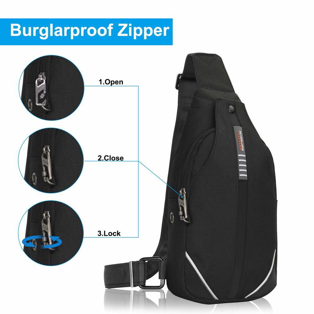 WATERFLY Small Crossbody Sling Backpack Anti Theft Backpack for Traveling Chest Bags for Men&Women Multipurpose Casual Daypack H