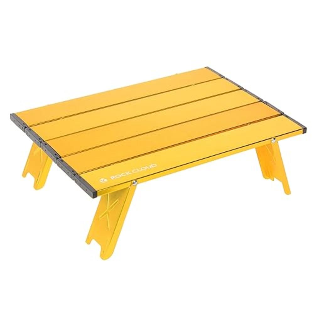 Rock Cloud Portable Beach Table Aluminum Ultralight Folding Camping Table, Yellow