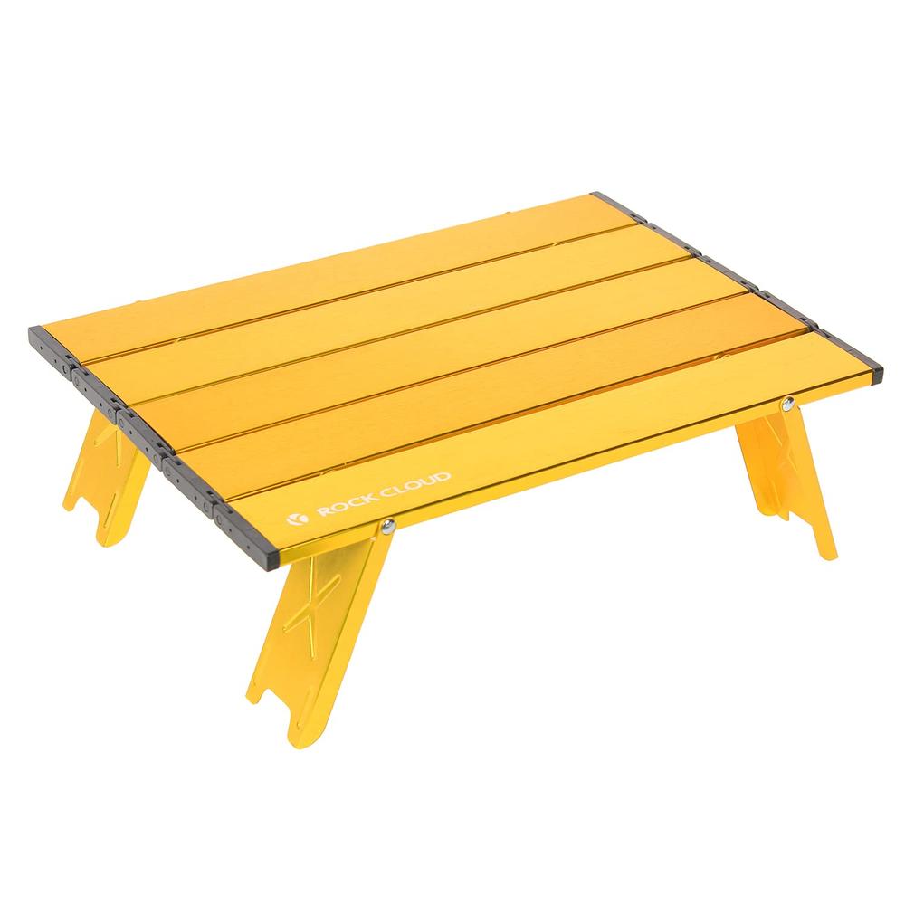 Rock Cloud Portable Beach Table Aluminum Ultralight Folding Camping Table, Yellow