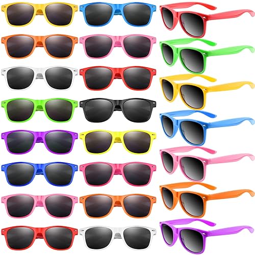 TUPARKA 48 Pack Sunglasses Party Favors Neon Colors Sunglasses Bulk Goody Bag Fillers for Beach Birthday Party Pool Party Suppli