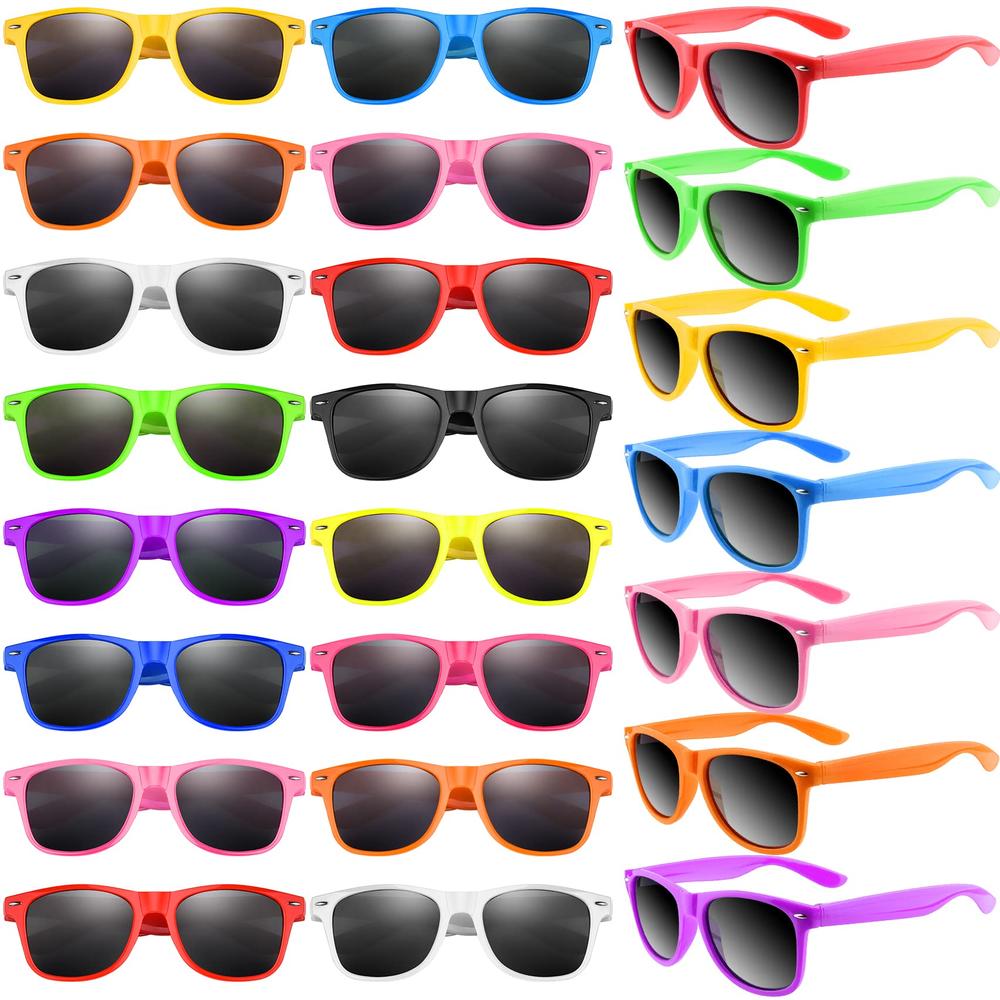 TUPARKA 48 Pack Sunglasses Party Favors Neon Colors Sunglasses Bulk Goody Bag Fillers for Beach Birthday Party Pool Party Suppli