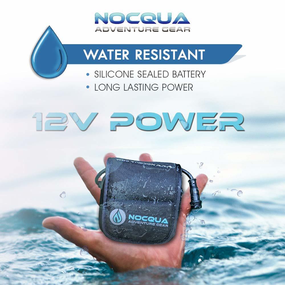 Nocqua 4.4Ah Pro Power Kit for Outdoor and Water Sports Use - Rechargeable - Compatible with GPS, Depth Finders, Fish Finders, I