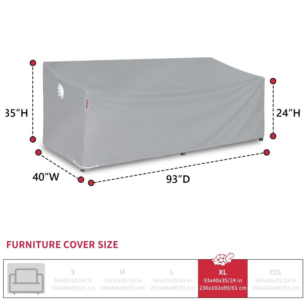 Turtle Life Patio Sofa Cover, Outdoor Heavy Duty Durable UV Water Resistant Anti-Fading Loveseat Cover with 2 Upgrade Air Vents 