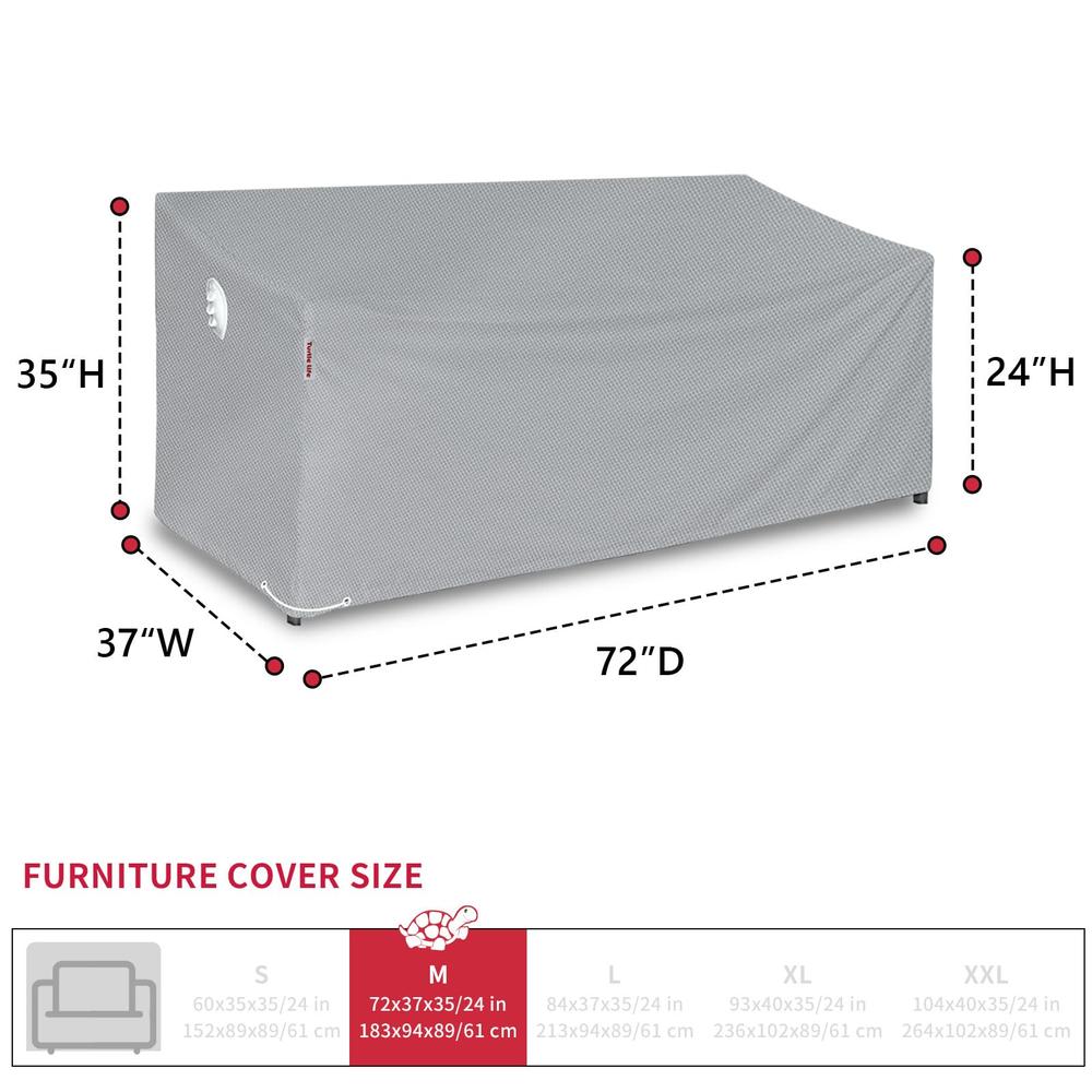 Turtle Life Patio Sofa Cover, Outdoor Heavy Duty Durable UV Water Resistant Anti-Fading Multi-Person Sofa Cover with 2 Upgrade A
