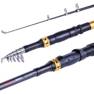 Sougayilang Telescopic Fishing Rod - 24 Ton Carbon Fiber Ultralight Fishing Pole with CNC Reel Seat, Portable Sougayilang Telescopic Fishing Rod - 24 Ton Carbon Fiber Ultralight Fishing Pole with CNC Reel Seat, Portable