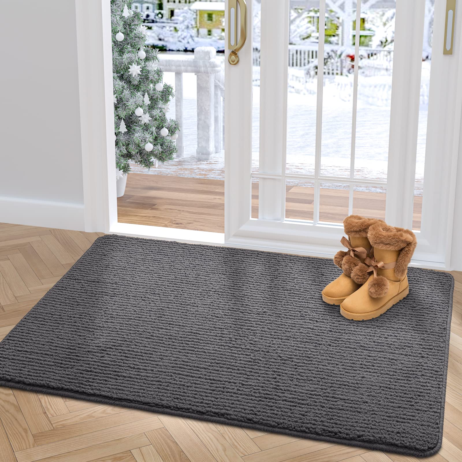DEXI Indoor Doormat Front Door Mat, Absorbent Non-Slip Entry Rug