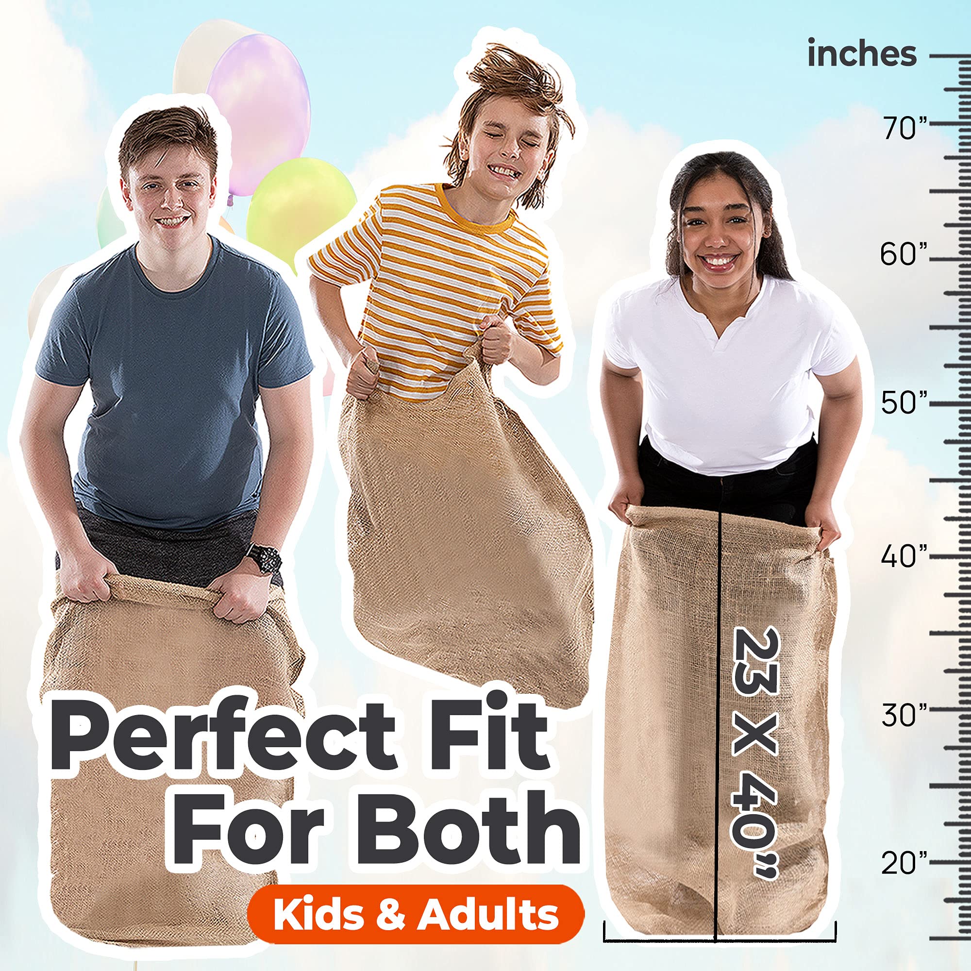 1 Sack Of 24" X 40" Burlap Bags (24 Bags) – For Potato Sack Races, Sandbags, Crafts