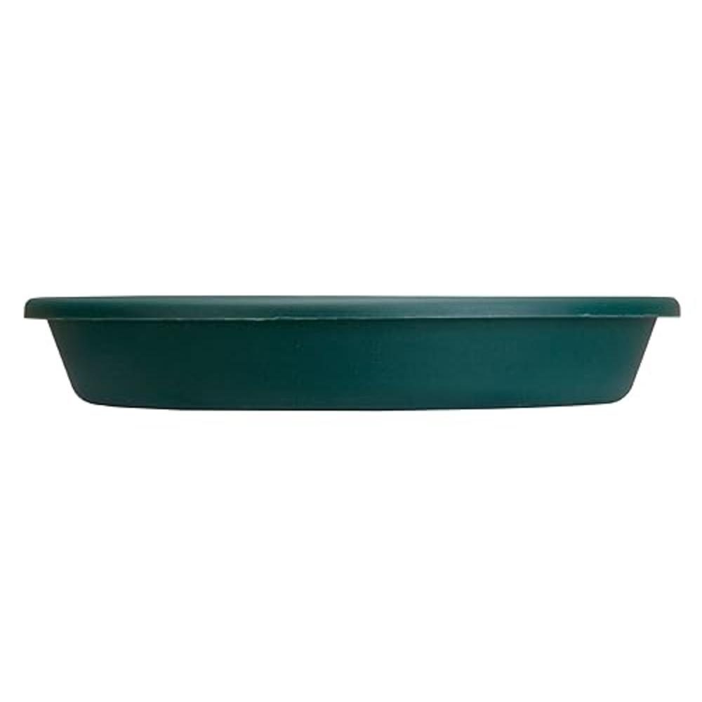 The HC Companies 10 Inch Round Plastic Classic Plant Saucer - Indoor Outdoor Plant Trays for Pots - 10.75"x10.75"x1.75" Evergree