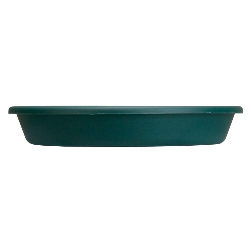 The HC Companies 10 Inch Round Plastic Classic Plant Saucer - Indoor Outdoor Plant Trays for Pots - 10.75"x10.75"x1.75" Evergree
