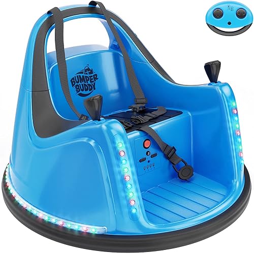 Bumper Buddy Ride On Electric Bumper Car for Kids & Toddlers, 12V 2-Speed, Ages 1 2 3 4 5 Year Old Boys - Remote Control, Baby Boy Riding Bum