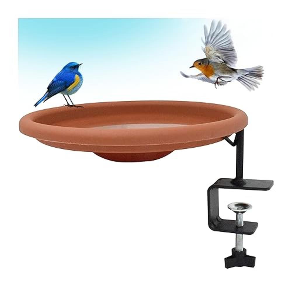 Gray Bunny Bird Bath Bowl 12 Inches - Deck Mounted Bird Water Feeder, Large Bird Bath, Bowl Bird Baths, Hanging Bird Baths, Heavy Duty Stur