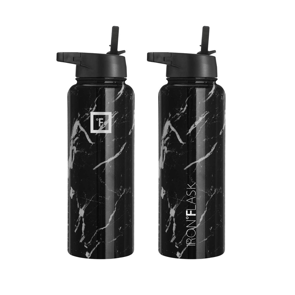 Iron Flask IRON AFLASK Sports Water Bottle - 40 Oz 3 Lids (Straw Lid), Leak Proof - Stainless Steel gym & Sport Bottles for Men, Women & Ki