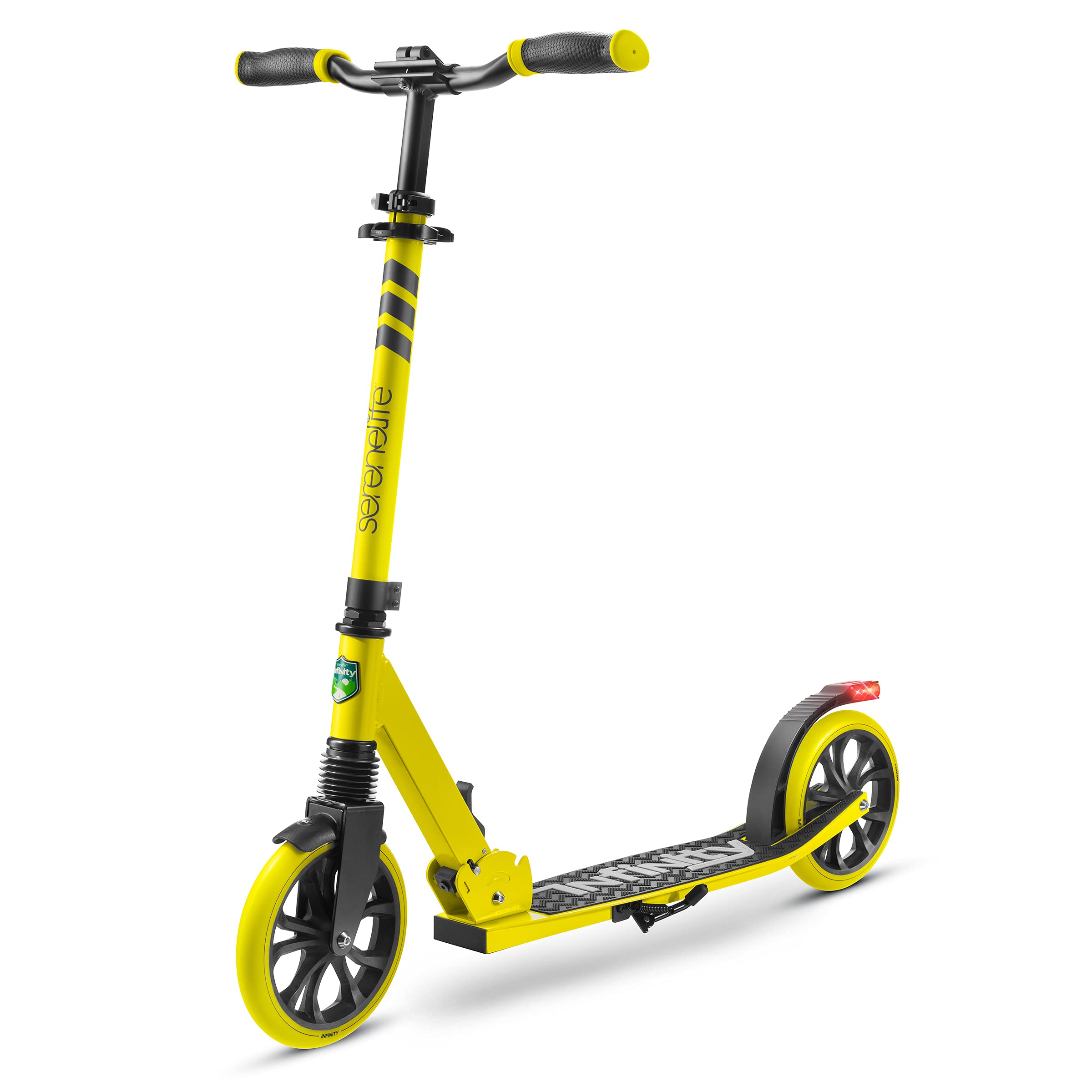 SereneLife Foldable Kick Scooter - Stand Kick Scooter for Teens and Adults with Rubber grip at Tip, Alloy Deck, Adjustable T-Bar