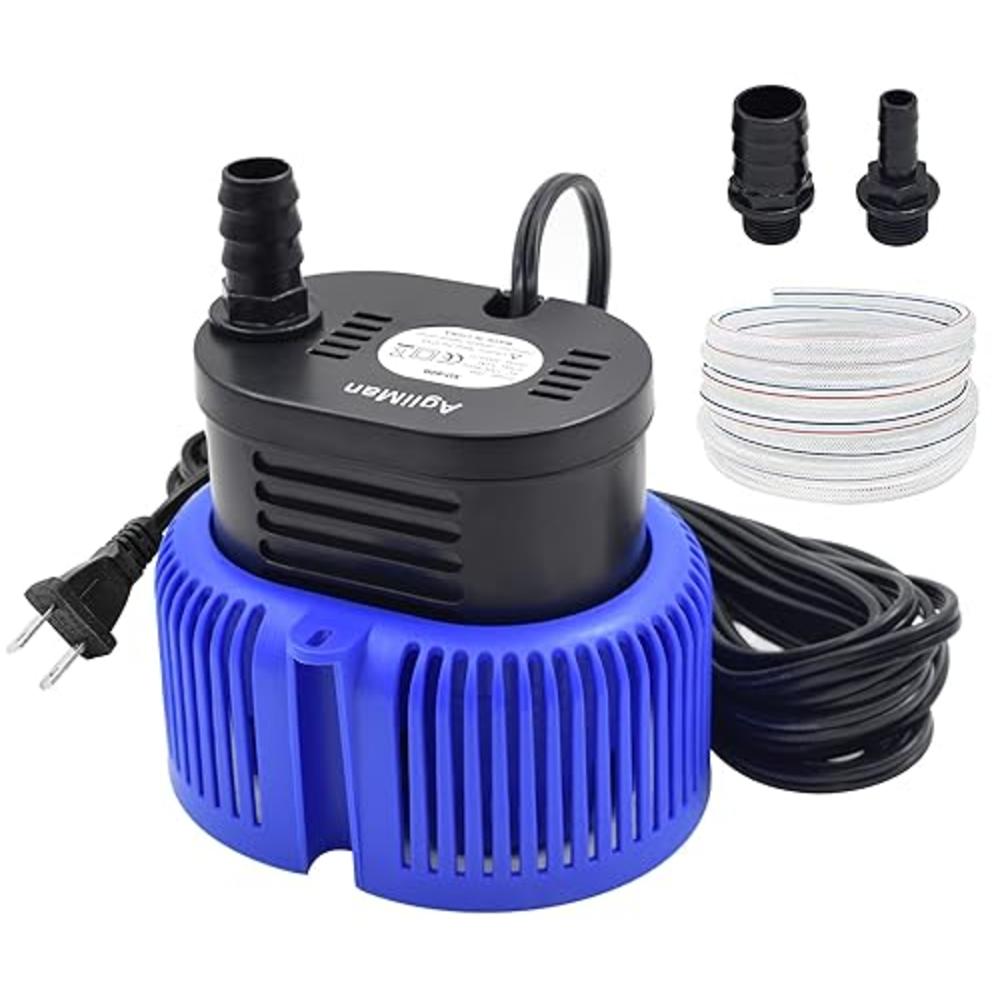 AgiiMan Pool Cover Pump Above Ground - Submersible Swimming Sump Inground Pump, Water Removal with 16' Drainage Hose and 25 Feet