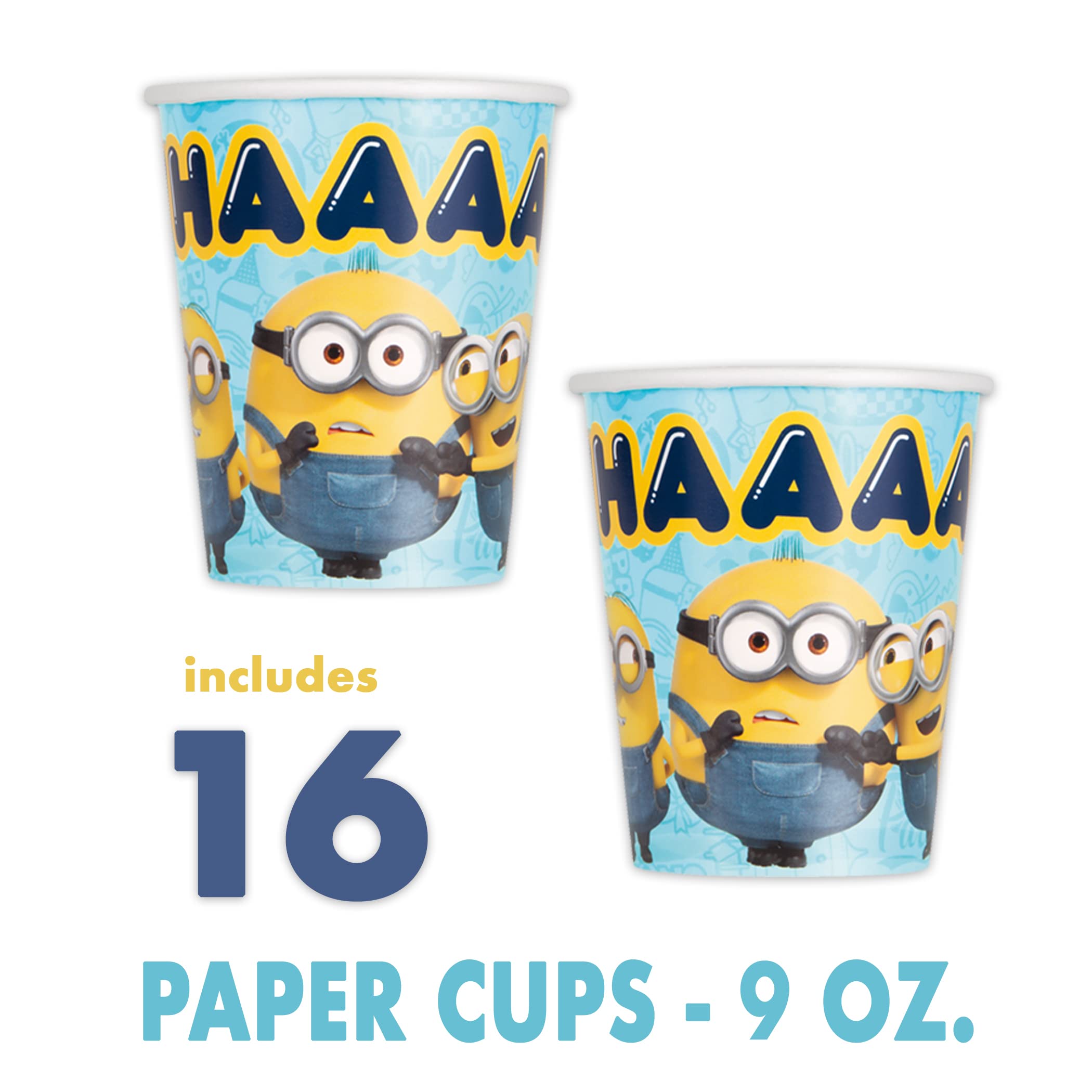 Unique Minions Birthday Party Decorations | Despicable Me Minion Birthday Party Supplies | Serves 16 Guests | With Table Cover, Banner 