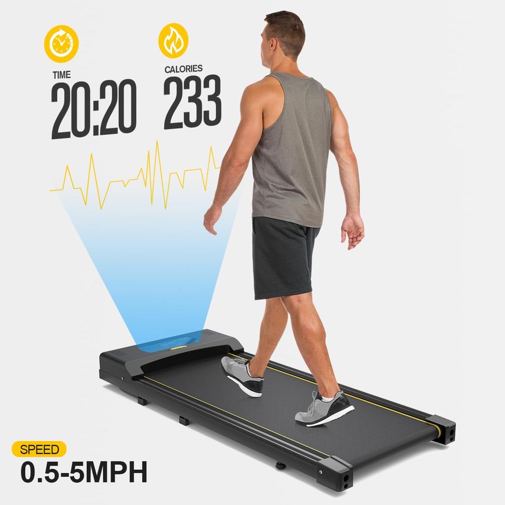 TOGOGYM Walking Pad Under Desk Treadmill Walking Treadmill Portable Desk Treadmill Slim Walking Running for Home Office, Remote, LED Dis