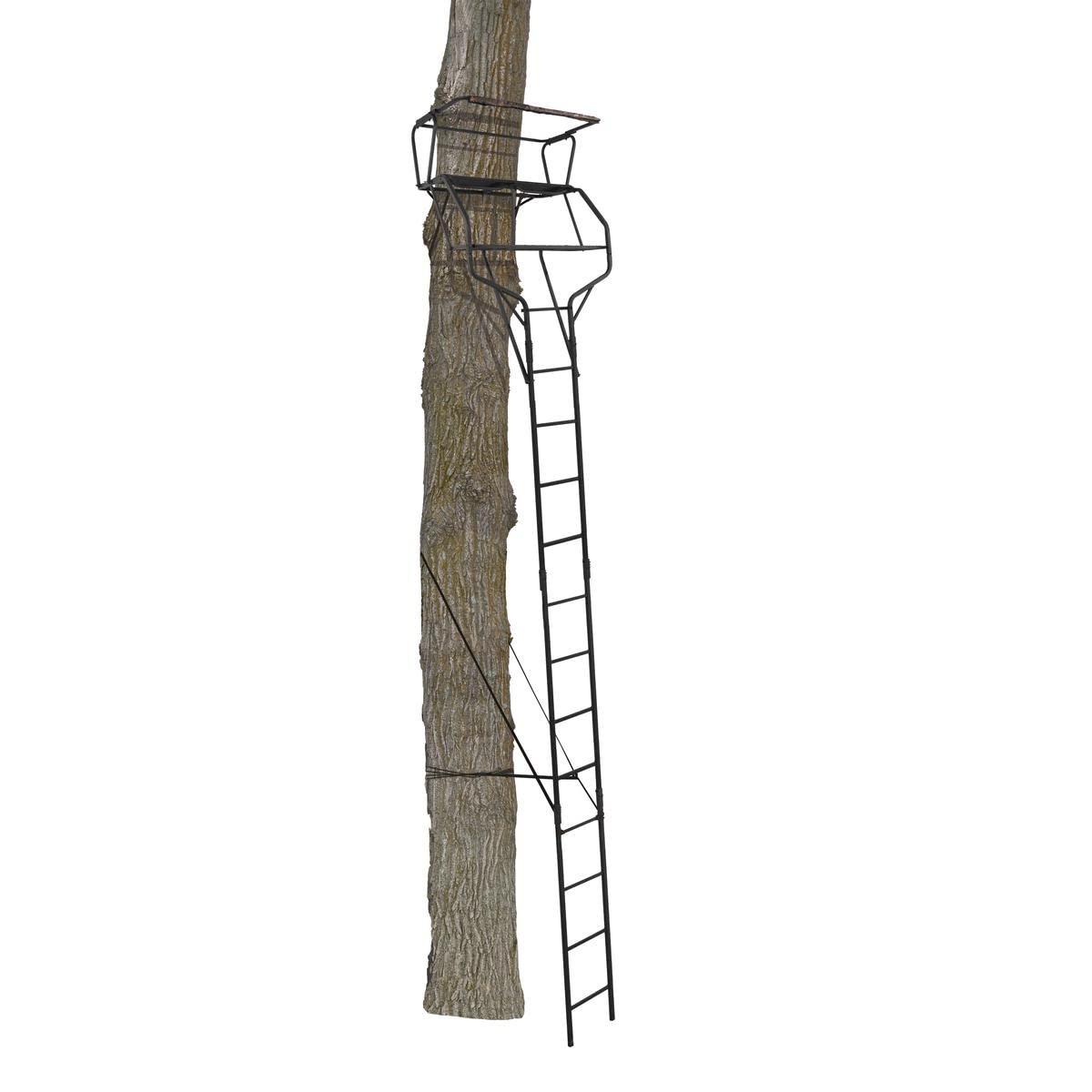BIG GAME Guardian XLT 2-Person Ladder Whitetail Deer Elk Mule Above Hunting Outdoors Flex-Tek Seats 18' Tall Tree Stand, Camo/Bl