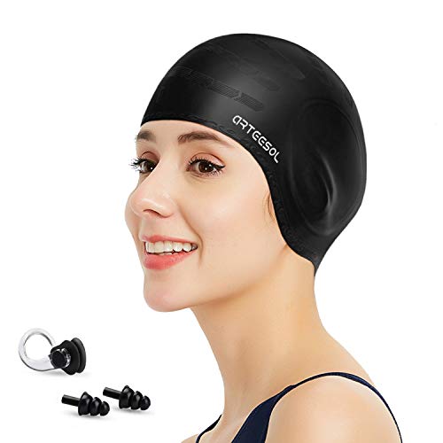 Long Hair Swim Cap Women Swimming Caps Silicone Super Large Long