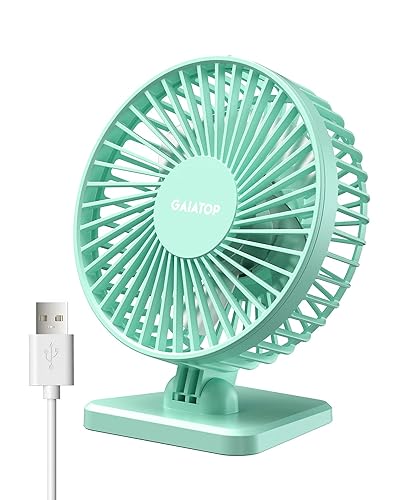 Gaiatop USB Desk Fan, Small But Powerful, Portable Quiet 3 Speeds Wind Desktop Personal Fan, Adjustment Mini Fan Table Fan for B