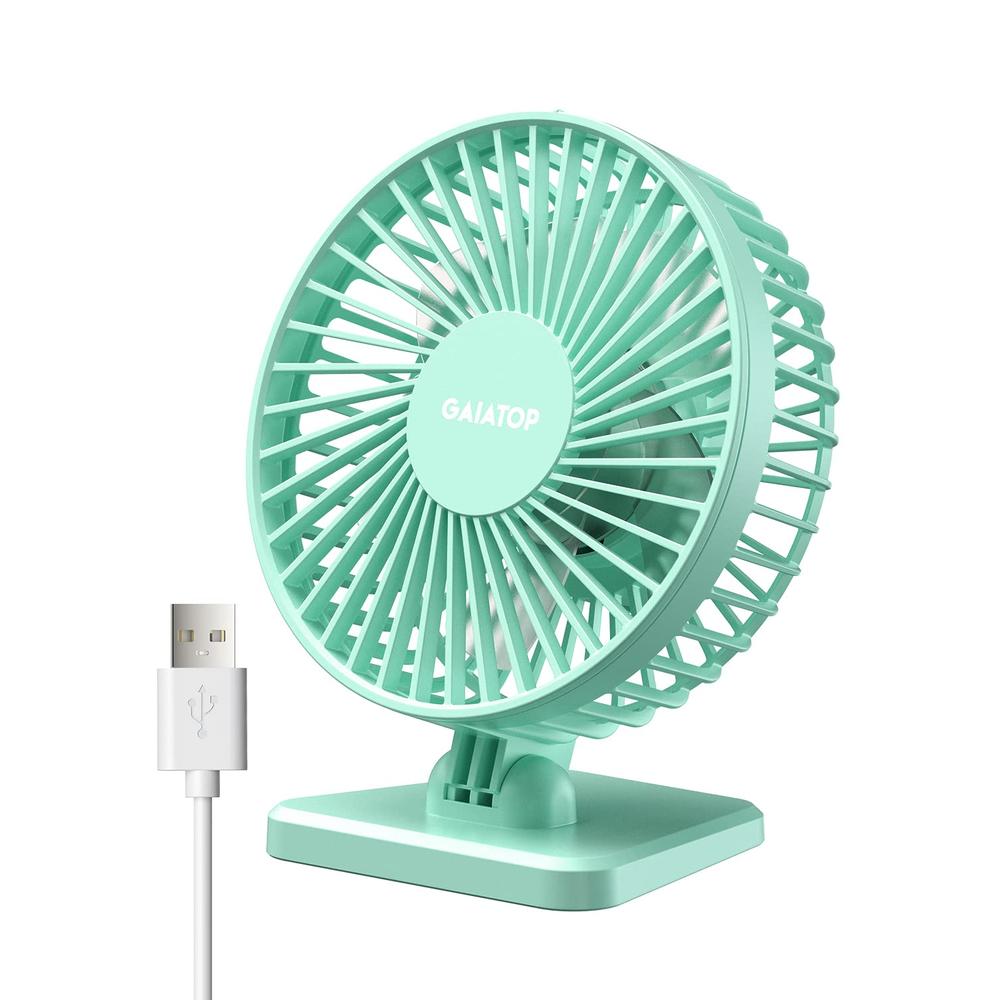 Gaiatop USB Desk Fan, Small But Powerful, Portable Quiet 3 Speeds Wind Desktop Personal Fan, Adjustment Mini Fan Table Fan for B