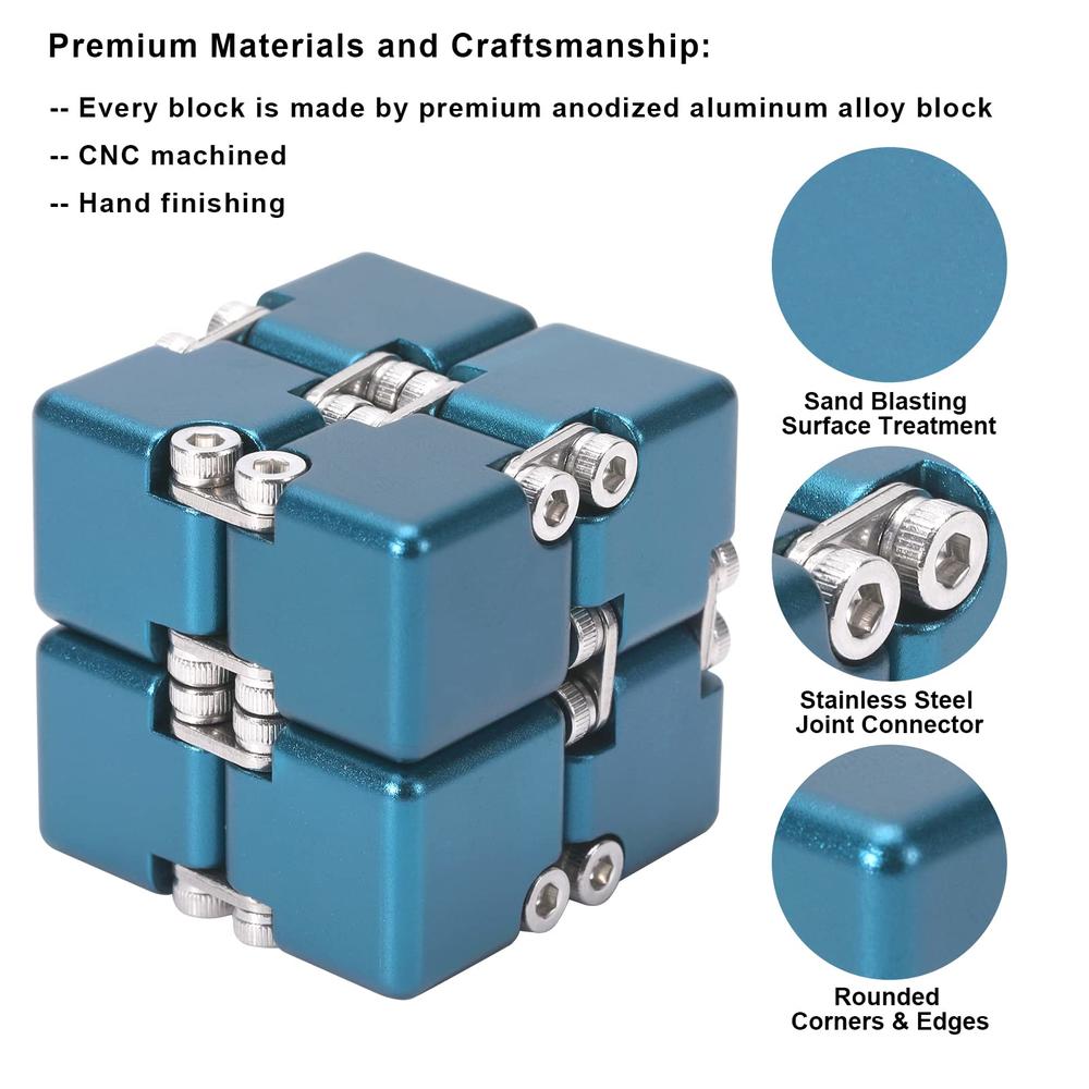 Lifidea Aluminum Alloy Metal Infinity Cube Fidget Cube (6 Colors ...