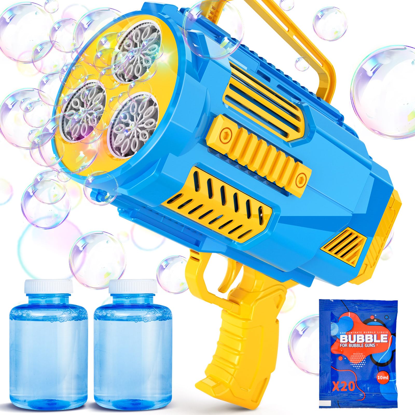 Pupu Pig Bubble Gun (No Dip) Automatic Bubble Machine with Lights & Built-in Bubble Solution, Bubble Blower Toys for 3 4 5 6 7 8