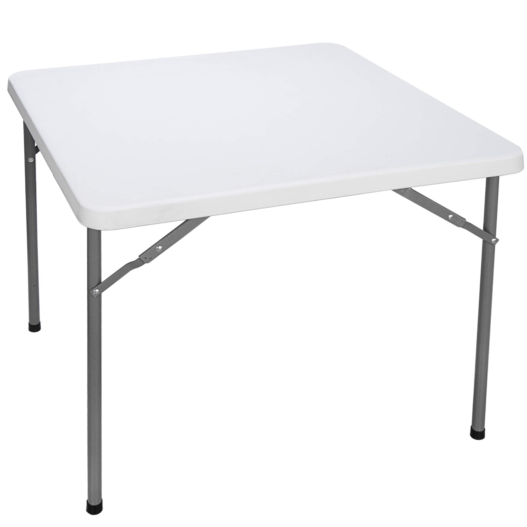 SUPER DEAL 3 Foot Square Folding Card Table, Indoor Outdoor Portable Plastic Kitchen or Camping Picnic Party Wedding Event Table