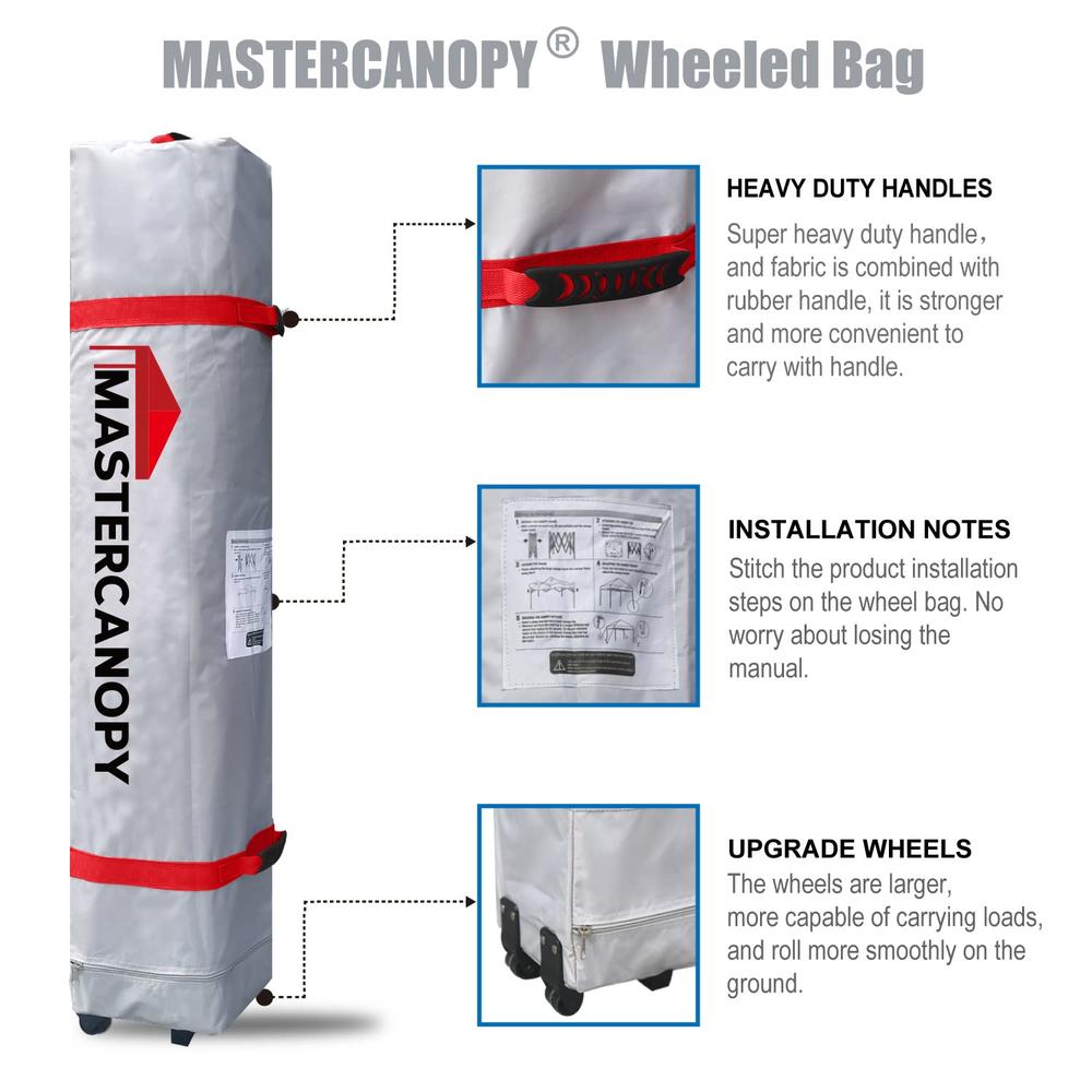MASTERCANOPY Durable Ez Pop-up Canopy Tent with Roller Bag (8x8, Khaki)